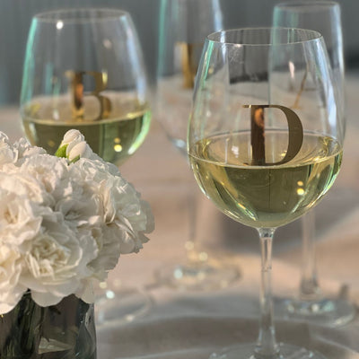 Taça Bordeaux Vinho 600ml em Cristal Ecológico Madison Letra Dourada Personalizável