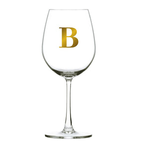 Taça Bordeaux Vinho 600ml em Cristal Ecológico Madison Letra Dourada Personalizável