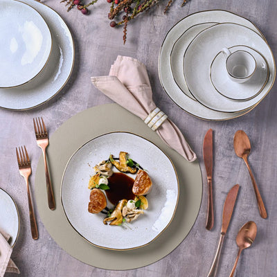 PRÉ-VENDA: Aparelho de Jantar Stoneware Orgânico Lua Gold Porto Brasil 30 Peças