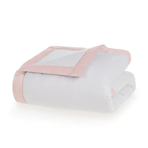 Edredom Baby Dolce 100% Algodão Egípcio Branco / Rosa Trussardi