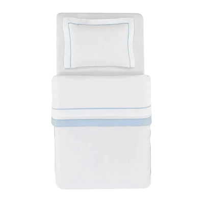 Edredom Baby Dolce 100% Algodão Egípcio Branco / Soft Blue Trussardi