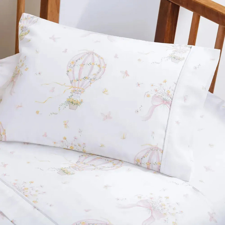 Edredom Baby Felice 100% Algodão Egípcio Branco / Rosa Trussardi