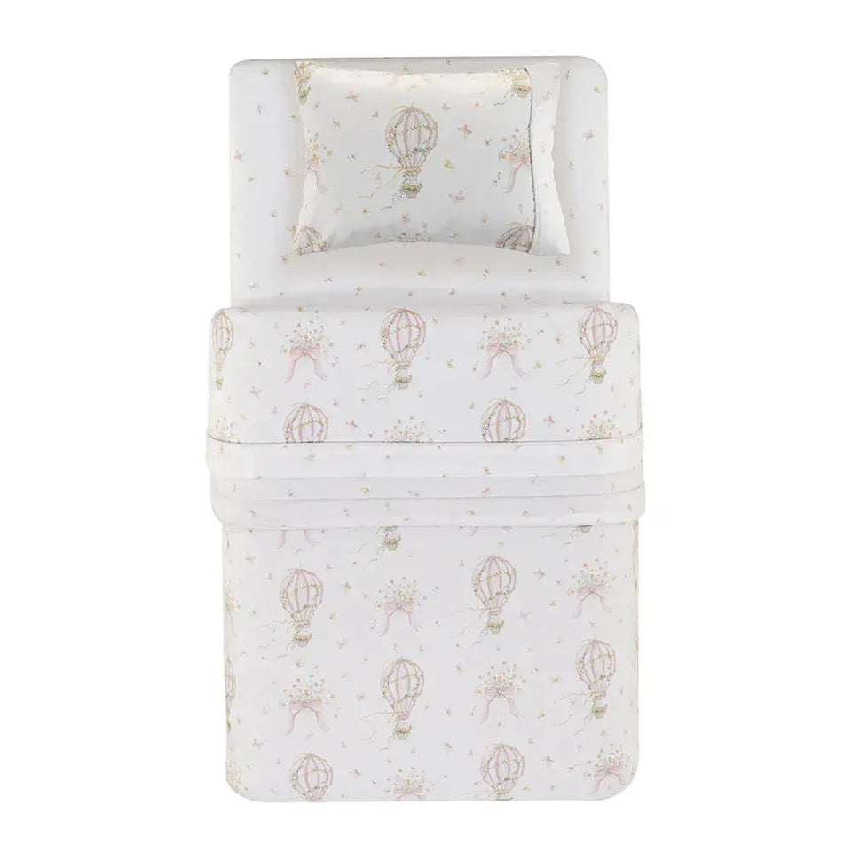 Edredom Baby Felice 100% Algodão Egípcio Branco / Rosa Trussardi