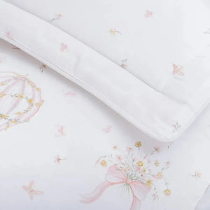 Edredom Baby Felice 100% Algodão Egípcio Branco / Rosa Trussardi