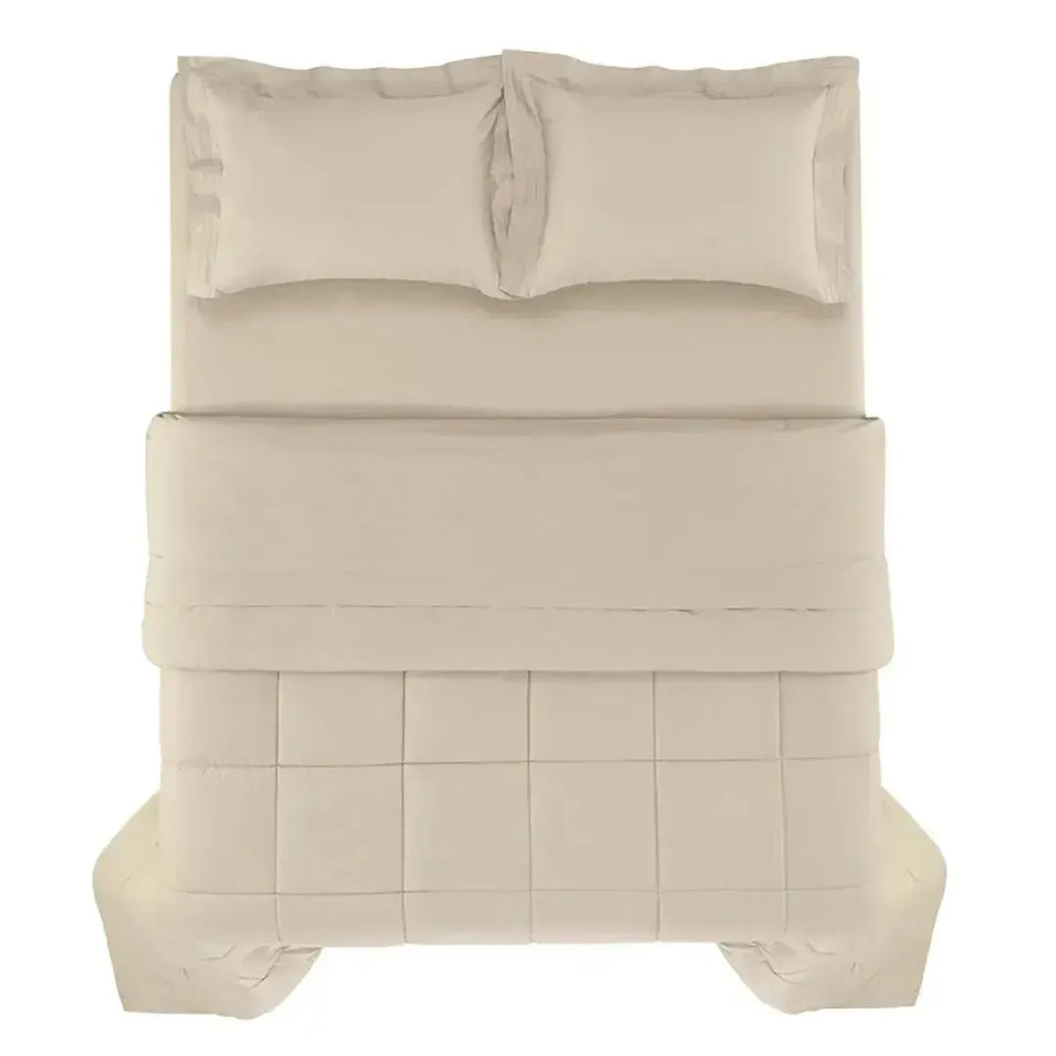 Edredom King Vinci 200 Fios Percal 100% Algodão Crema Trussardi