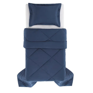 Edredom Solteiro Grasso 300 Fios Cetim 100% Algodão Egípcio Azul Siciliano Trussardi