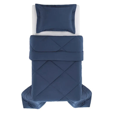 Edredom Solteiro Grasso 300 Fios Cetim 100% Algodão Egípcio Azul Siciliano Trussardi