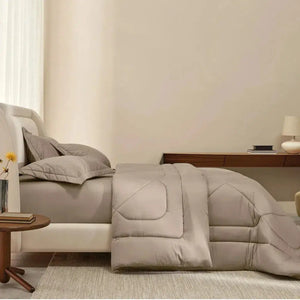 Edredom Solteiro Grasso 300 Fios Cetim 100% Algodão Egípcio Nocciola Trussardi