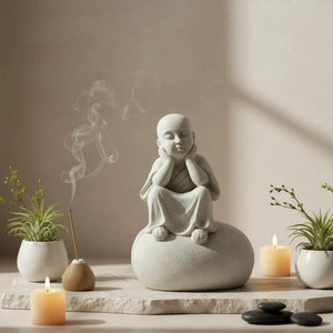 Escultura Buda em Poliresina Mart 34cm