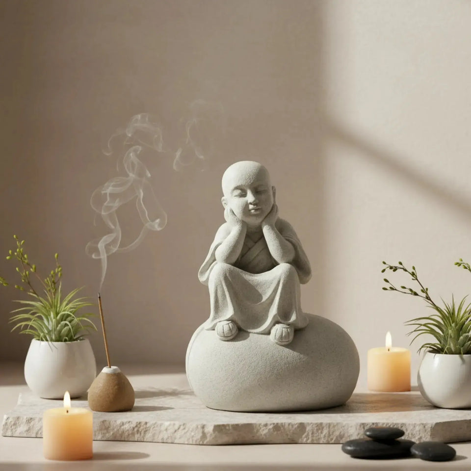 Escultura Buda em Poliresina Mart 34cm