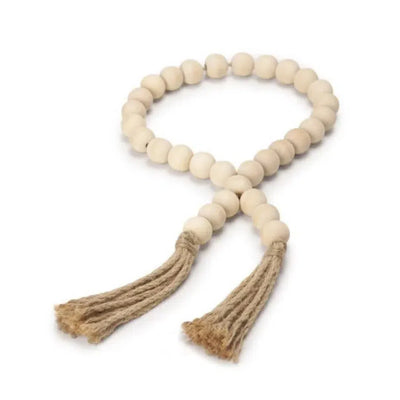 Escultura Colar em Madeira Marfim 5x51x5cm Mart