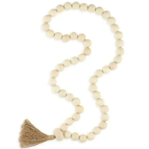 Escultura Colar em Madeira Off White 6,5x123x7,5cm Mart