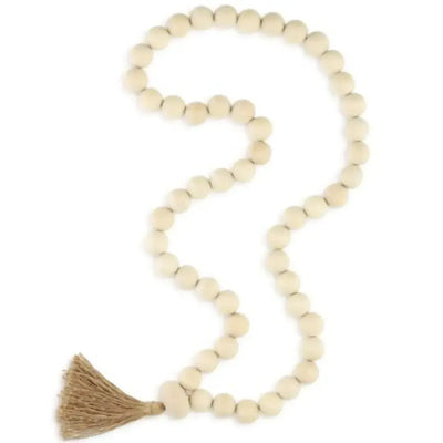Escultura Colar em Madeira Off White 6,5x123x7,5cm Mart