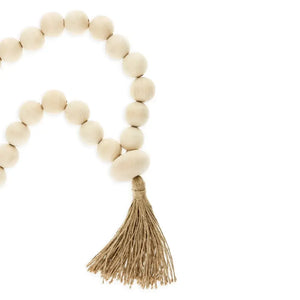 Escultura Colar em Madeira Off White 6,5x123x7,5cm Mart
