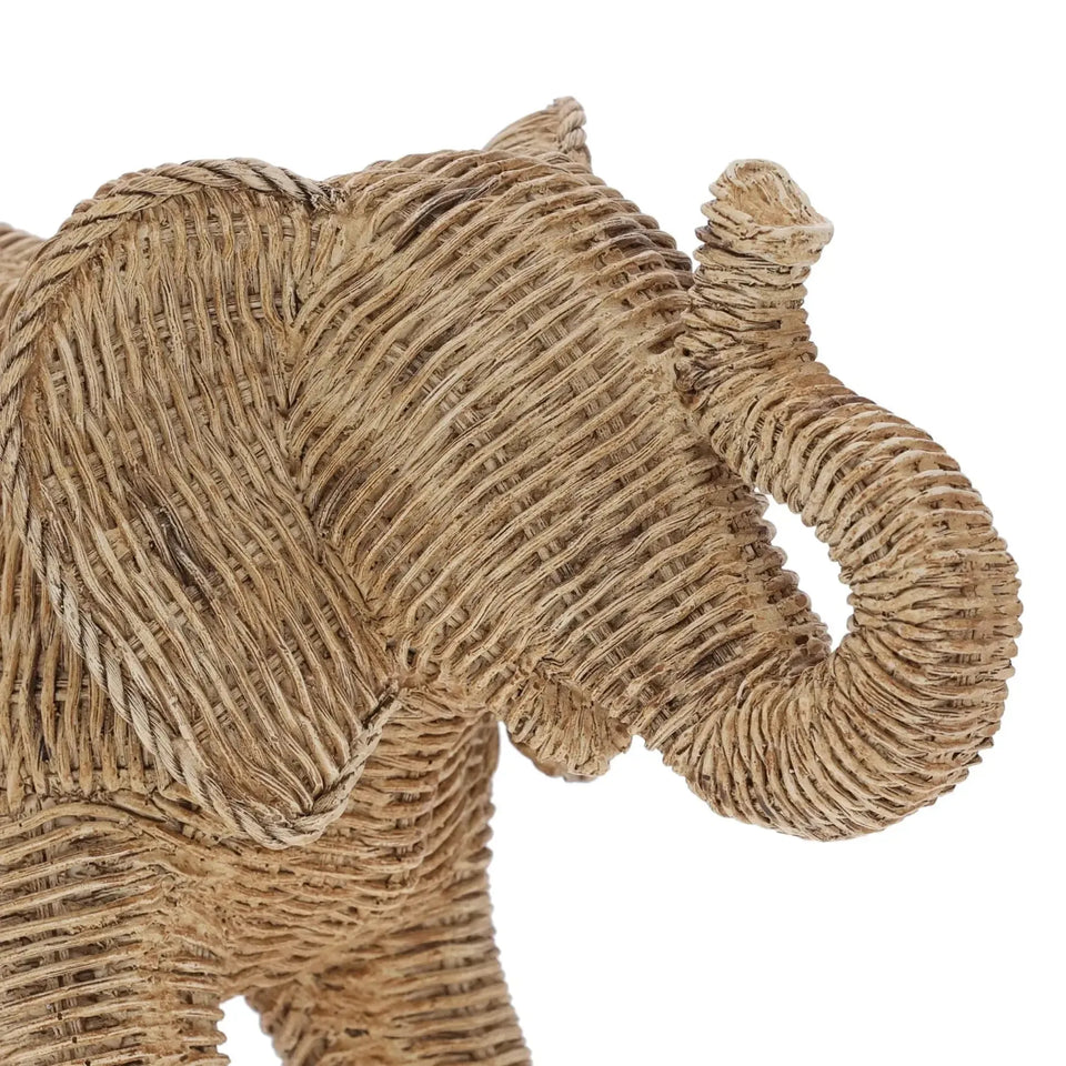 Escultura Elefante em Poliresina Bege Mart 21,5cm