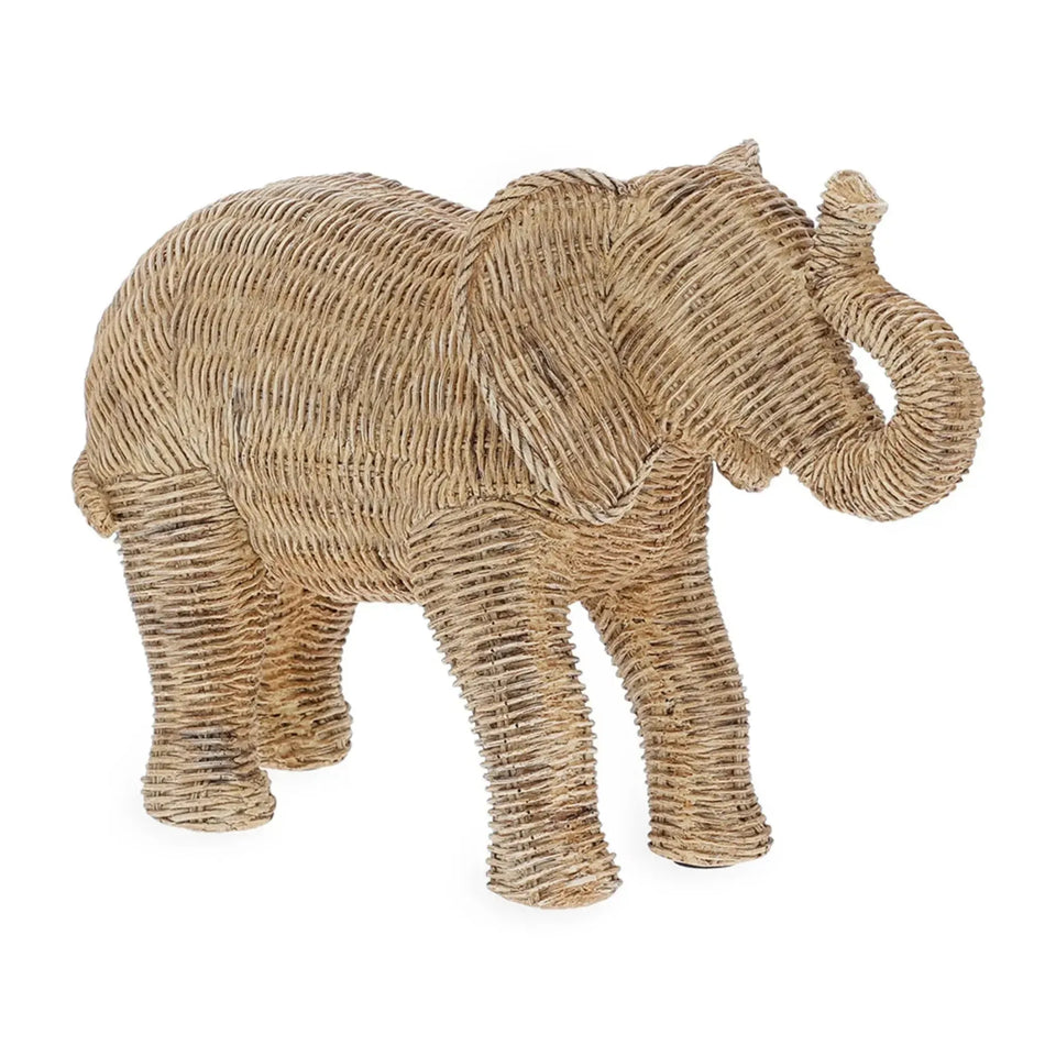 Escultura Elefante em Poliresina Bege Mart 21,5cm