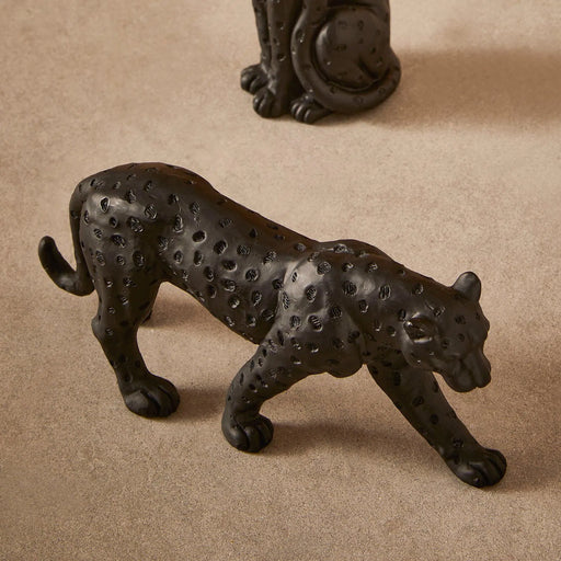 Escultura Leopardo Preto em Poliresina Mart