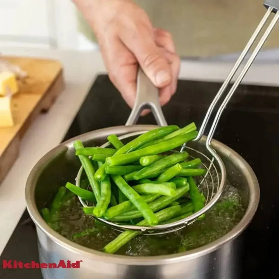 Escumadeira Aço Inox Fritura Preta KitchenAid