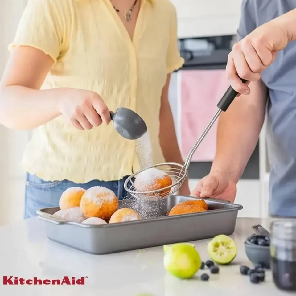 Escumadeira Aço Inox Fritura Preta KitchenAid