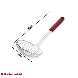 Escumadeira Aço Inox Fritura Vermelha KitchenAid