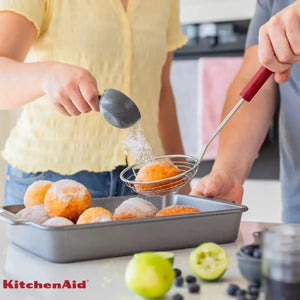 Escumadeira Aço Inox Fritura Vermelha KitchenAid