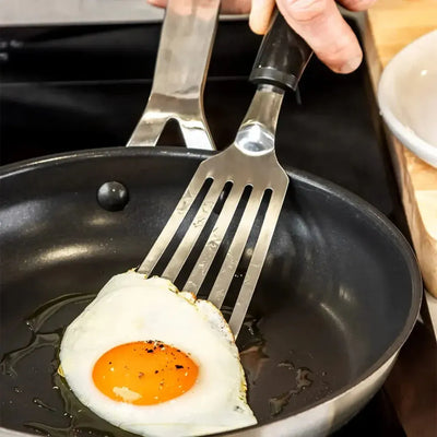 Espátula Perfurada Flexível Inox Preta 33cm KitchenAid