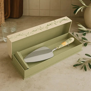 Espátula para Bolo Limone Aço Inox Com Cabo Porcelana Tuut