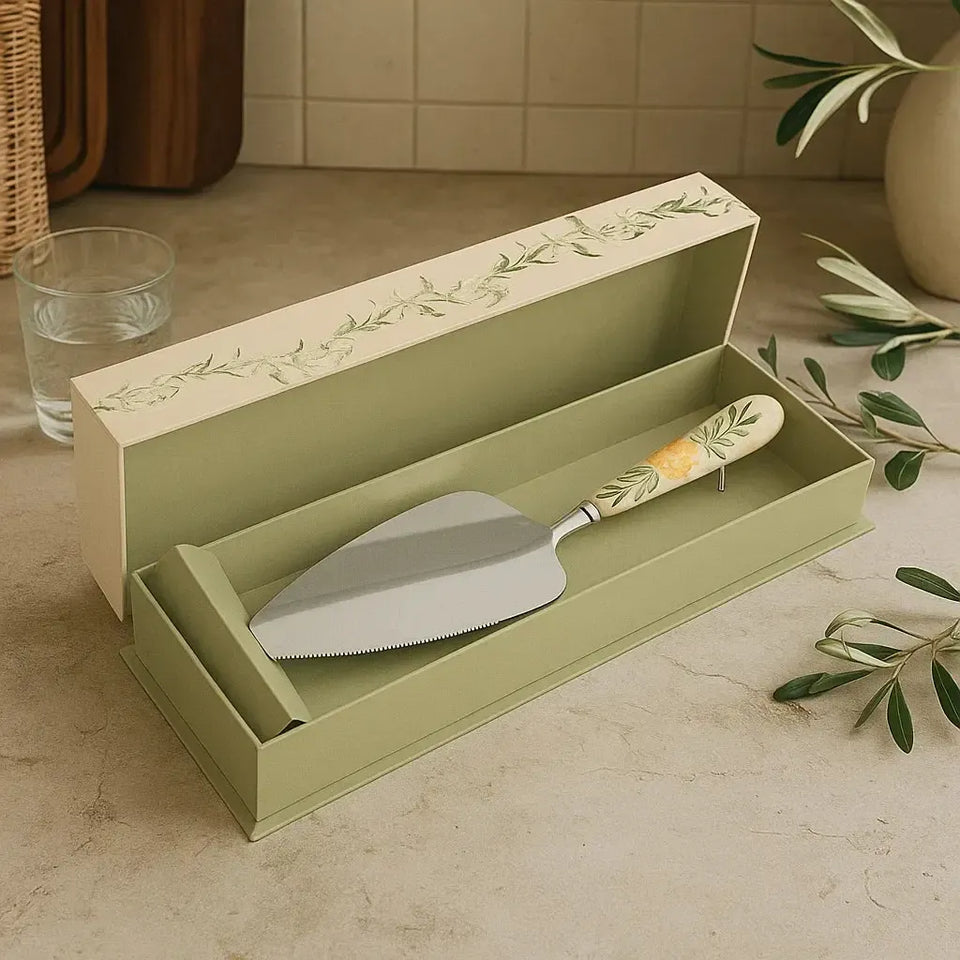 Espátula para Bolo Limone Aço Inox Com Cabo Porcelana Tuut