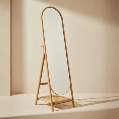 Espelho de Chão Moldura Mandola Rattan Bahali 55x50x160cm