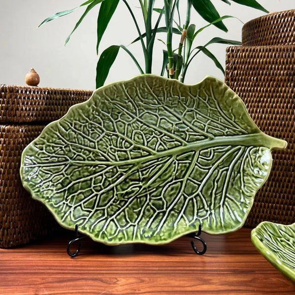 Exclusividade Lets: Travessa Média Couve Verde Cobre Scalla 38x25x4cm