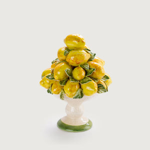 Fruteira Decorativa Alta Cerâmica Limão Amalfi