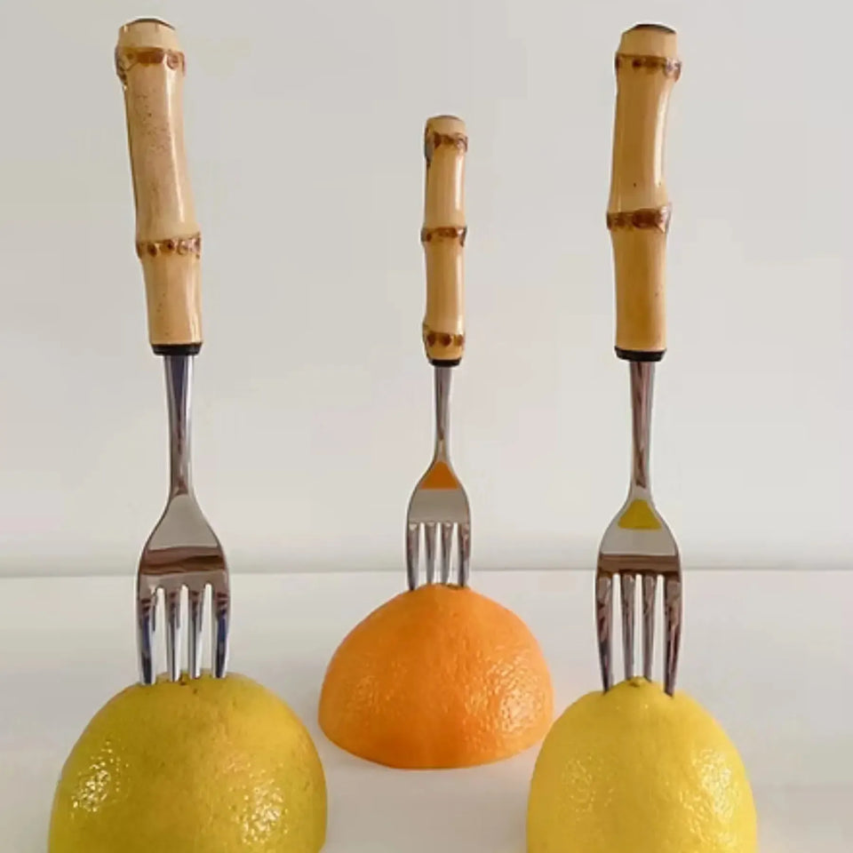 Faqueiro de Mesa 18 peças em Bambu Natural