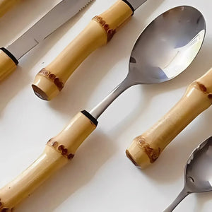 Faqueiro de Mesa 18 peças em Bambu Natural