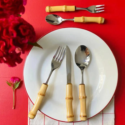 Faqueiro 24 peças em Bambu Natural