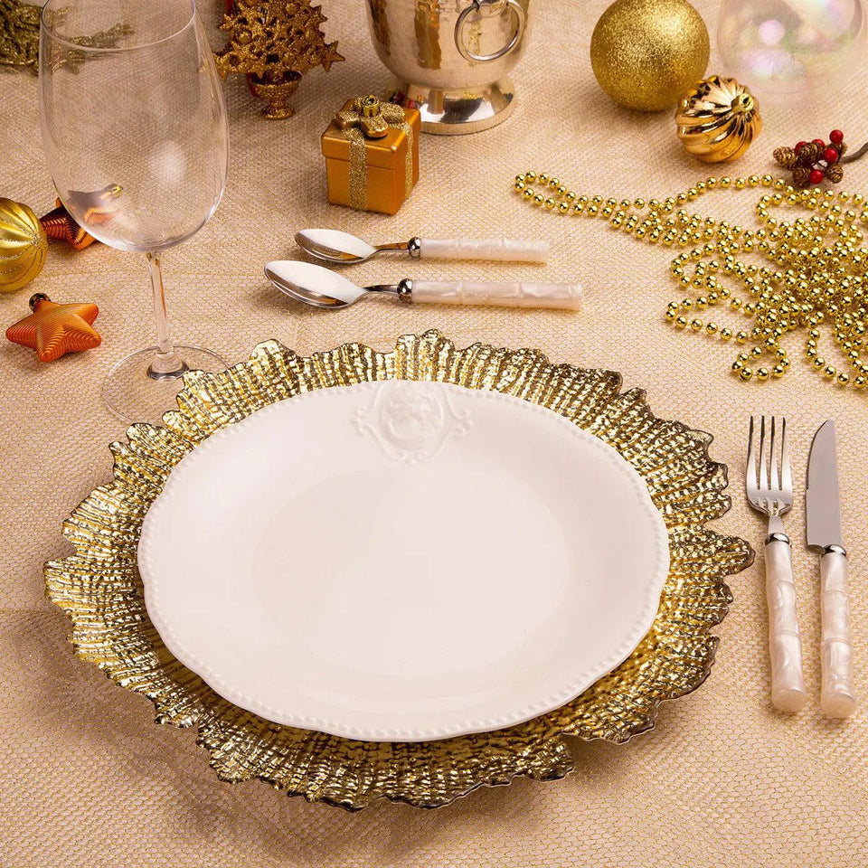 Faqueiro 24pc. Aço Inox com Cabo Poliestireno Bambu Marfim Luxo