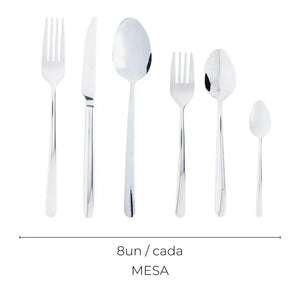 Faqueiro 54 Peças Aço Inox Viena com Caixa Litografada Wolff