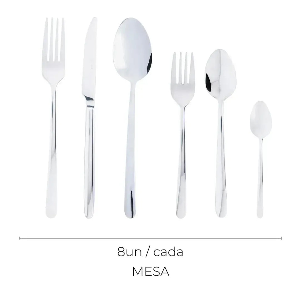 Faqueiro 54 Peças Aço Inox Viena com Caixa Litografada Wolff
