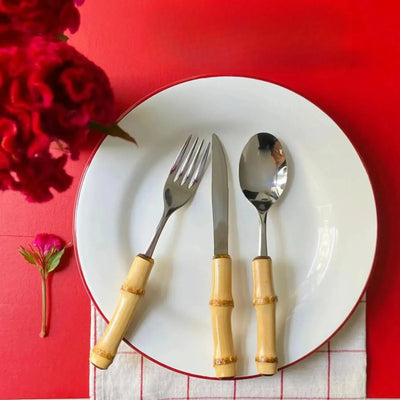 Faqueiro de Mesa 18 peças em Bambu Natural