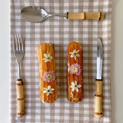 Faqueiro de Sobremesa 18 peças em Bambu Natural