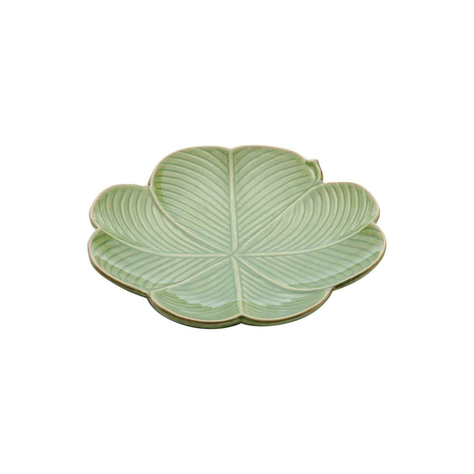 Folha Decorativa Cerâmica Banana Leaf Verde 20x20x3cm