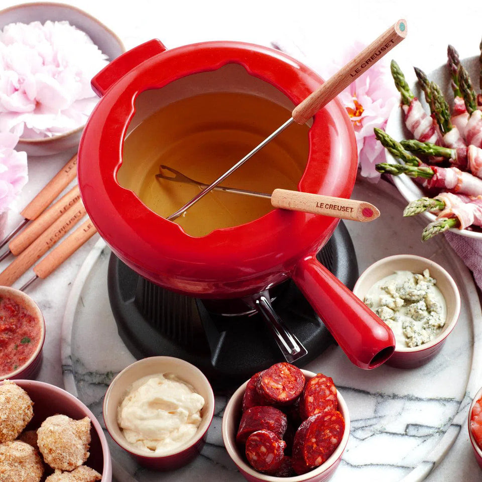 Fondue Ferro Fundido Vermelho p/ Queijo e Carne Le Creuset