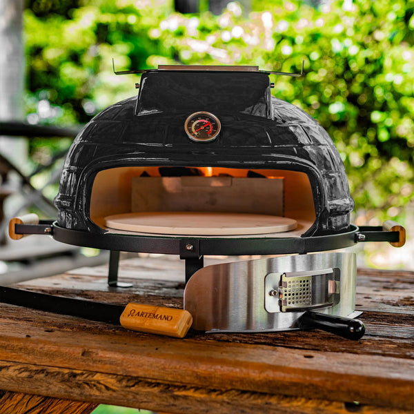 Forno de Pizza Kamado Portátil Preto Artemano