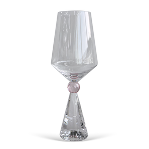 Jogo 6 Taças de Vinho em Vidro com Esfera Rosa Pure Linha Sintonia 595ml