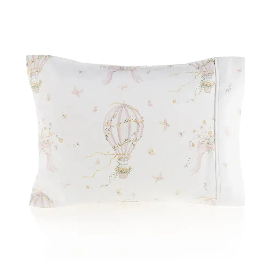 Fronha Avulsa Baby Felice 100% Algodão Egípcio Branco / Rosa Trussardi