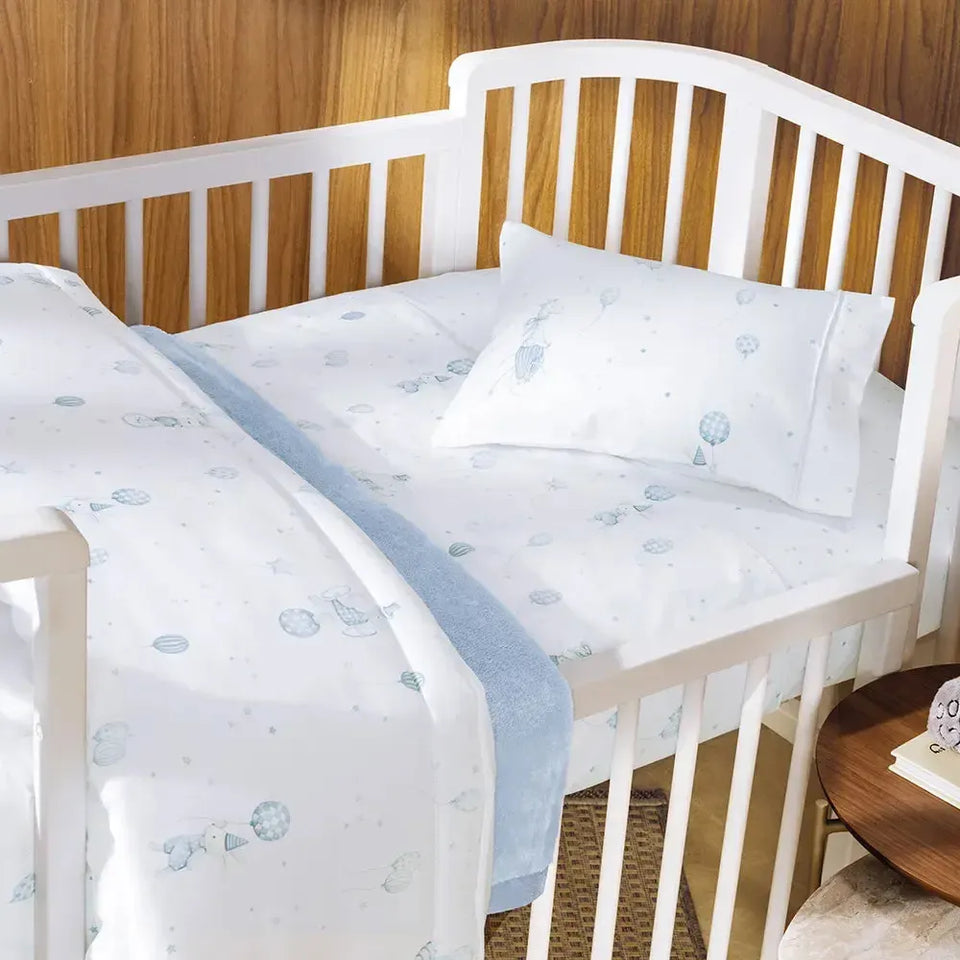 Fronha Avulsa Baby Incanto 100% Algodão Egípcio Branco / Azul Trussardi