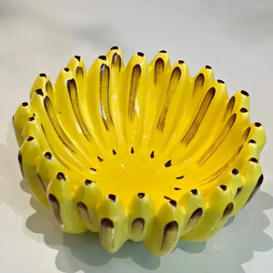 Fruteira Banana Cerâmica Amarelo Lima 15x35cm Maison Blanche