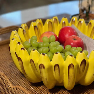 Fruteira Banana Cerâmica Amarelo Lima 15x35cm Maison Blanche