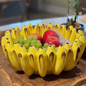 Fruteira Banana Cerâmica Amarelo Lima 15x35cm Maison Blanche
