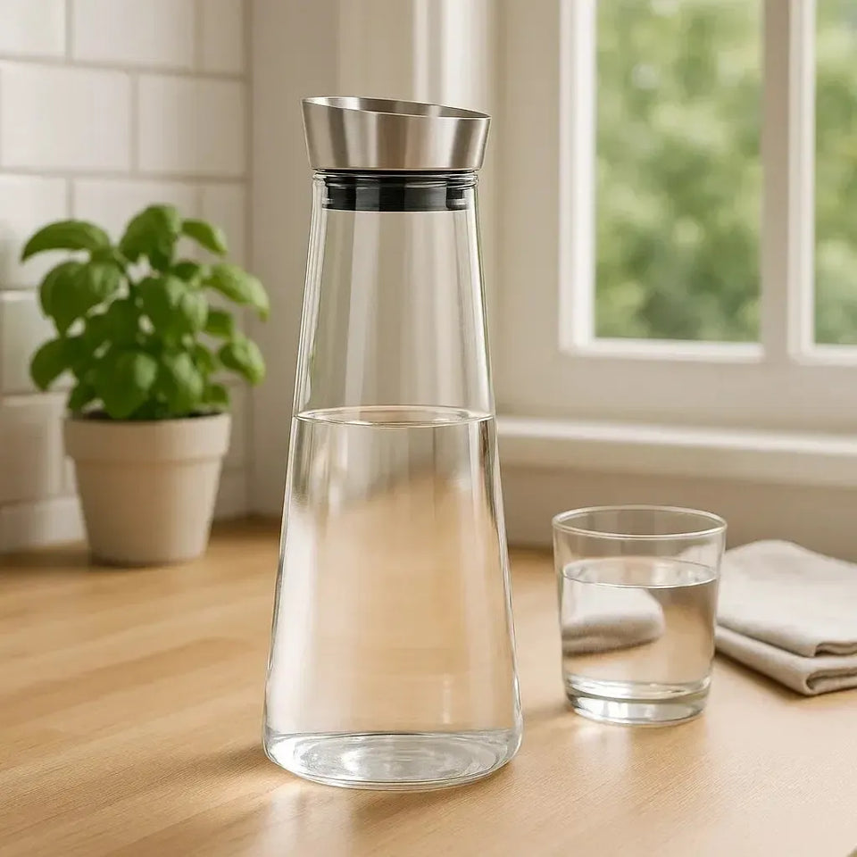 Garrafa de Vidro Borossilicato com Tampa Aço Inox 1,7L Annecy Fracalanza