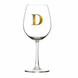 Taça Bordeaux Vinho 600ml em Cristal Ecológico Madison Letra Dourada Personalizável